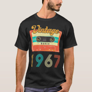 Camiseta Nascer em março de 1967 Aniversário de 53 anos