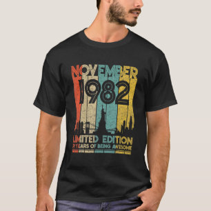 Camiseta Nascer Em Novembro De 1982 Birthday Limited Editio