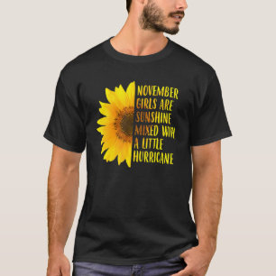 Camiseta Nascer Em Novembro De Aniversário, Girassol-De-Gir