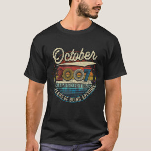 Camiseta Nascer Em Outubro De 2007 14 Anos Nascimento De Te