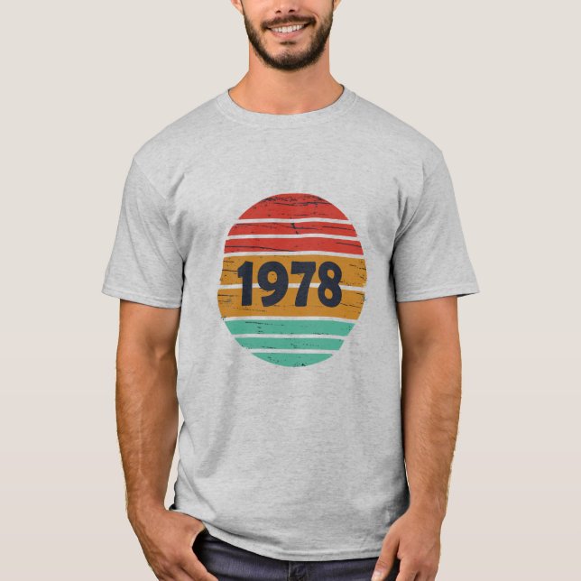 Camiseta Nascer em presente de aniversário de 1978 (Frente)