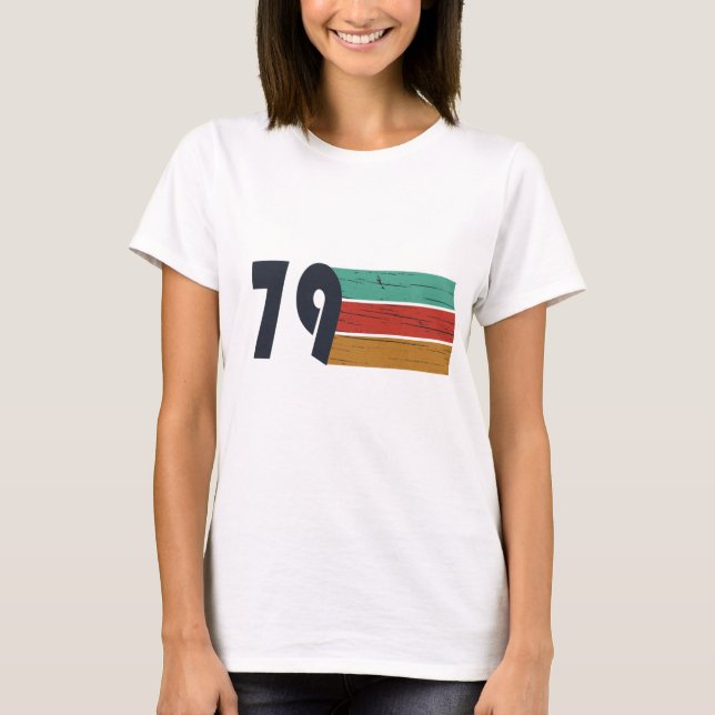 Camiseta Nascer em presente de aniversário de 1979 (Frente)