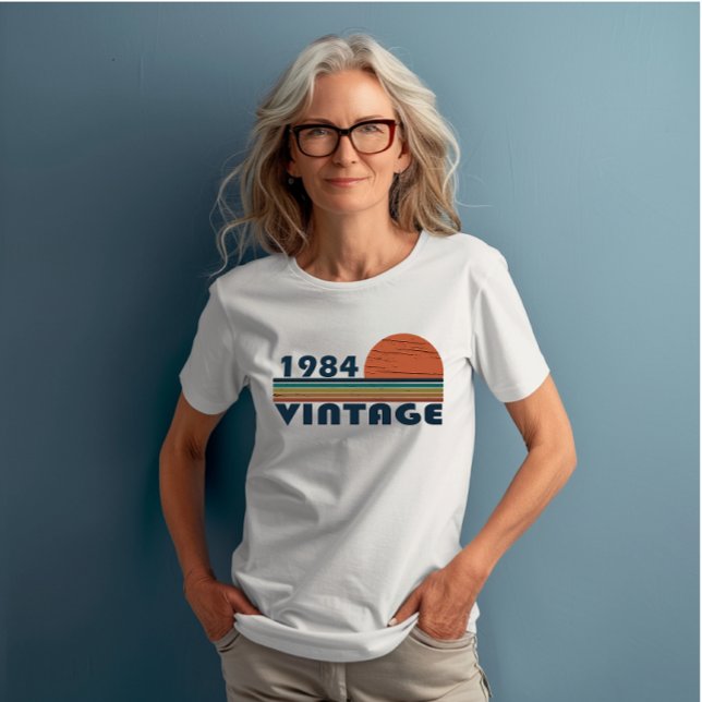 Camiseta nascer em presente de aniversário de 1984 (Criador carregado)