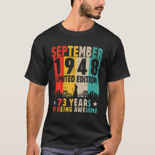 Camiseta Nascer Em Setembro De 1948 73 Anos 73 Anos Anivers