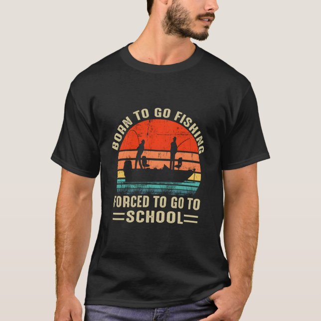Camiseta Nascer Engraçado De Ir Pescar Barcos Pescadores (Frente)