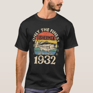 Camiseta Nascer Engraçado De Pescadores Em 1932 Homens De A