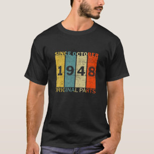 Camiseta Nascer Engraçado Em Outubro De 1948 Piada Original