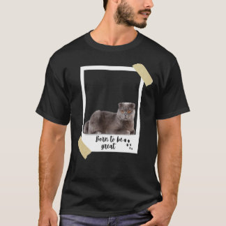 Camiseta Nascer Este Excelente De Gato De Ar Curto Escocês
