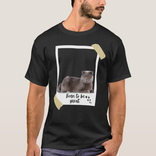 Camiseta Nascer Este Excelente De Gato De Ar Curto Escocês  (Frente)