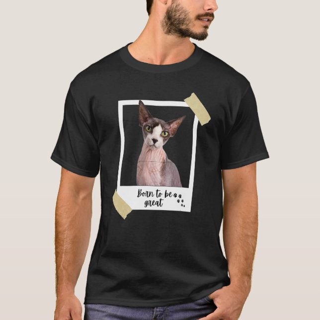 Camiseta Nascer Este Excelente De Gato Esfingx E De Gatinho (Frente)