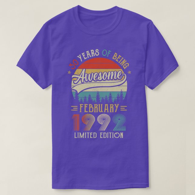 Camiseta Nascer Feita Em 1992 30 Y (Frente do Design)