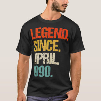 Camiseta Nascer feito em 1990, aos 34 anos, em 1990, 34º an