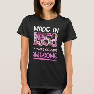 Camiseta nascer Floral de Aniversário de 71 anos em 1952 Me
