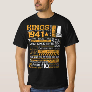 Camiseta Nascer Funny Kings Em 1941, 1941 Happy Brithday Gi