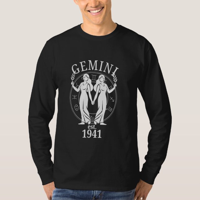 Camiseta Nascer Gemini Zodiac Twins em 1941 (Frente)