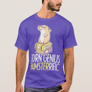 Camiseta Nascer Genius Funny Hamster Book Reader Pet Animal