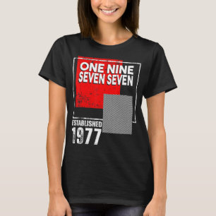 Camiseta Nascer in ou Vintage 1977 para Homens Mulheres