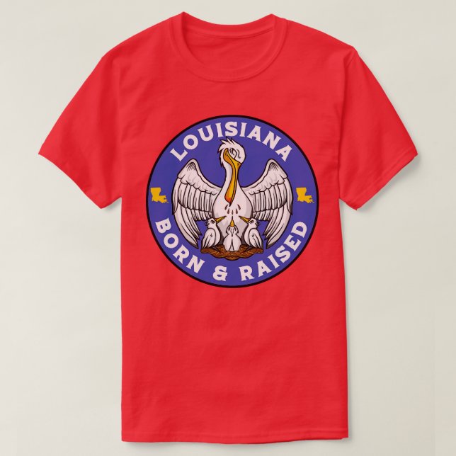 Camiseta Nascer Louisiana Raiz do Estado da Louisiana Flag  (Frente do Design)