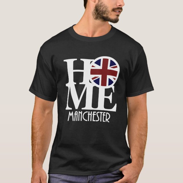 Camiseta NASCER Manchester England (texto em branco) (Frente)