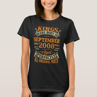 Camiseta Nascer Mens 14 Birthday Kings Em Setembro De 2008 