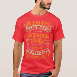 Camiseta Nascer Mens 80 Birthday Gift Kings Em Dezembro De