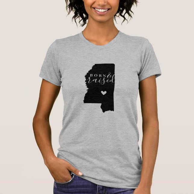 Camiseta Nascer Mississipi e Tee do Estado Raizado (Frente)