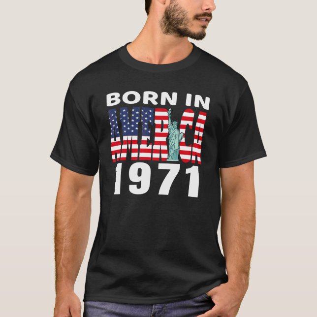 Camiseta Nascer Na América, 1971, Aniversário Da Liberdade  (Frente)