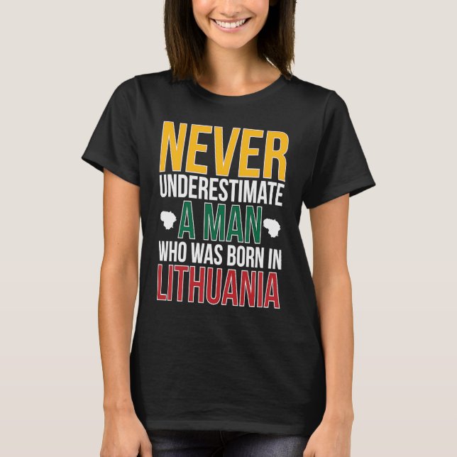 Camiseta Nascer Na Lituânia Bandeira lituana R (Frente)