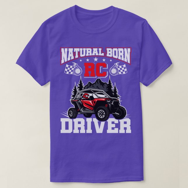 Camiseta Nascer natural RC Driver Racer Controlado remotame (Frente do Design)