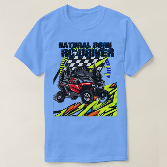 Camiseta Nascer natural RC Driver Racer Controlado remotame (Frente do Design)