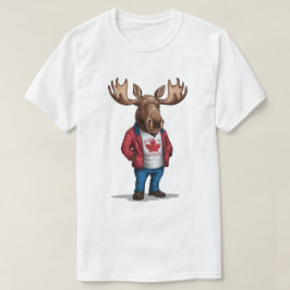 Camiseta Nascer no Canadá Patriótico Moose