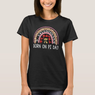 Camiseta Nascer No Pi Day Leopard Rainbow Birthday Nerd Mat