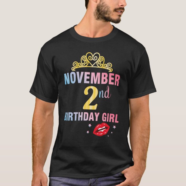 Camiseta Nascer No segundo De Novembro Feliz Aniversário Me (Frente)