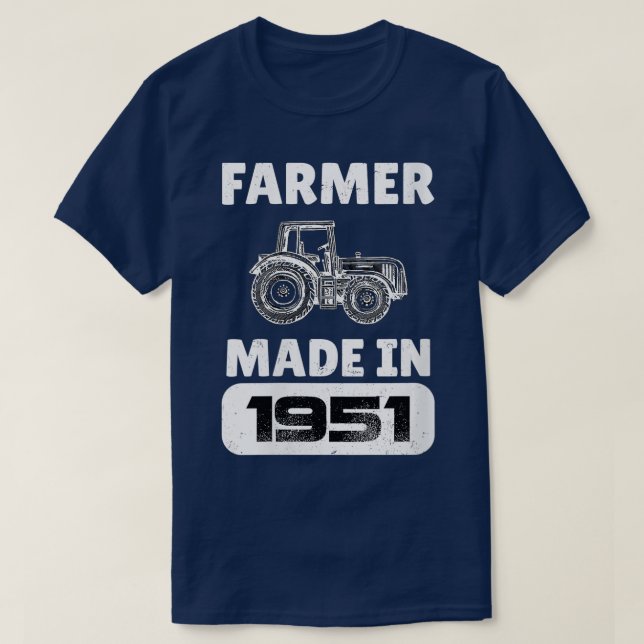 Camiseta Nascer Para Agricultores Em 1951, 72 Anos Fa (Frente do Design)