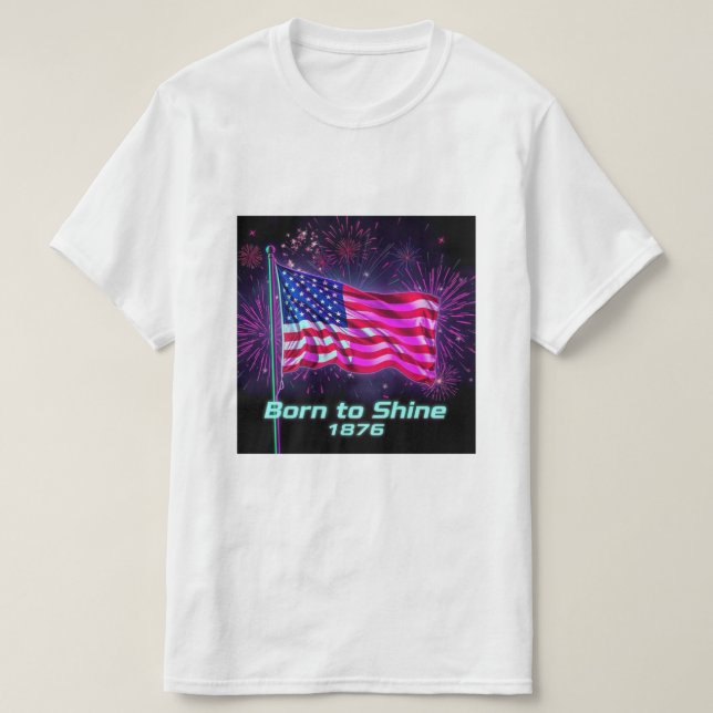 Camiseta Nascer para Brilhar - Camisa-T de Sinalizador Neon (Frente do Design)