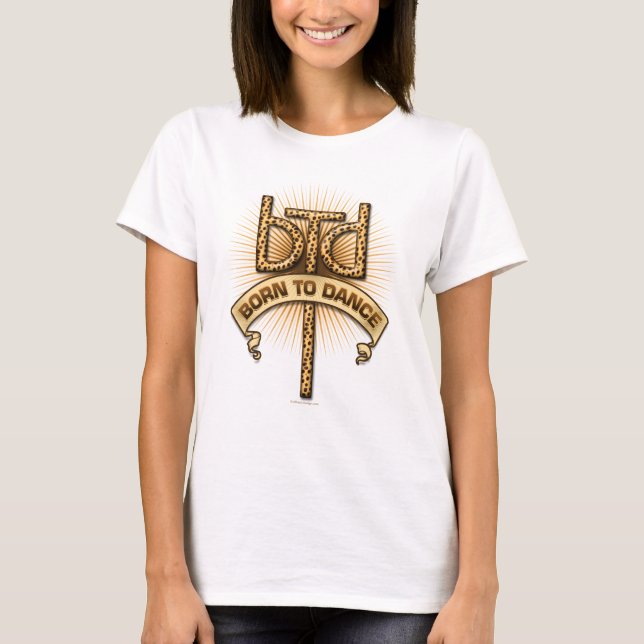 Camiseta Nascer para dança (leopardo) (Frente)