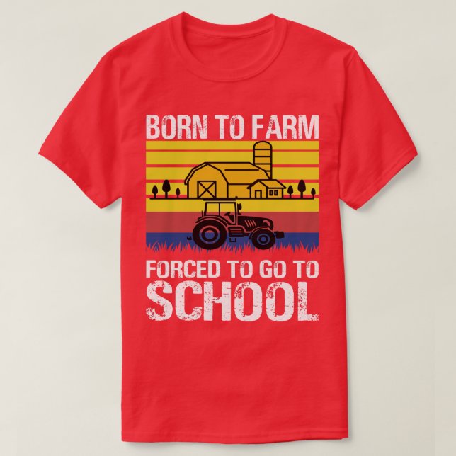 Camiseta Nascer Para Fazenda Para Agricultura Escolar (Frente do Design)