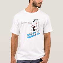 Nascer para o t-shirt de esqui do urso polar da