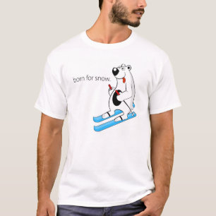 Camiseta Nascer para o t-shirt de esqui do urso polar da