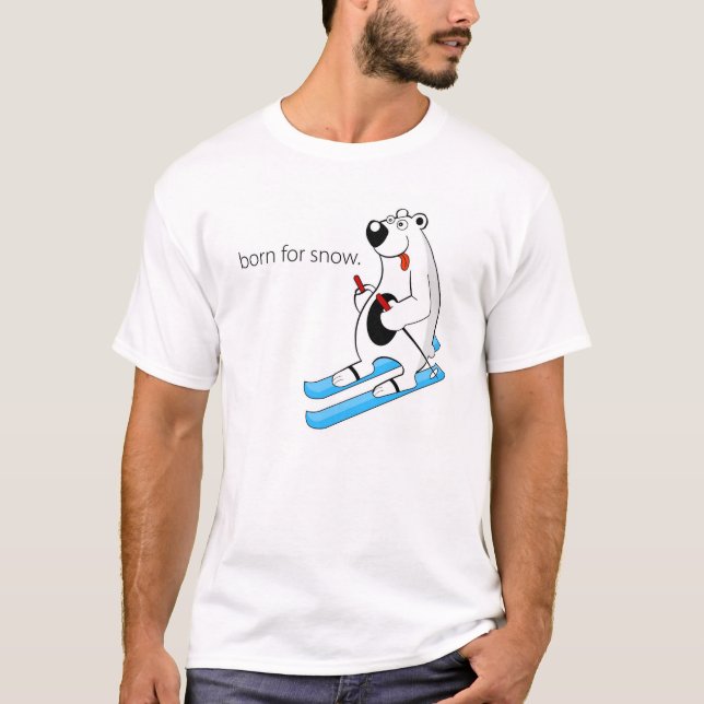 Camiseta Nascer para o t-shirt de esqui do urso polar da (Frente)