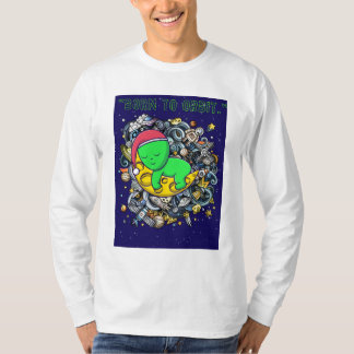 Camiseta nascer para órbita alienígena dormindo