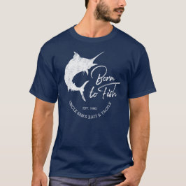 Camiseta Nascer para pescar o negócio feito sob encomenda