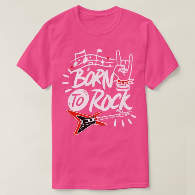 Camiseta Nascer para Rock Music Rock e Roll 80s Lover Vinta (Frente do Design)