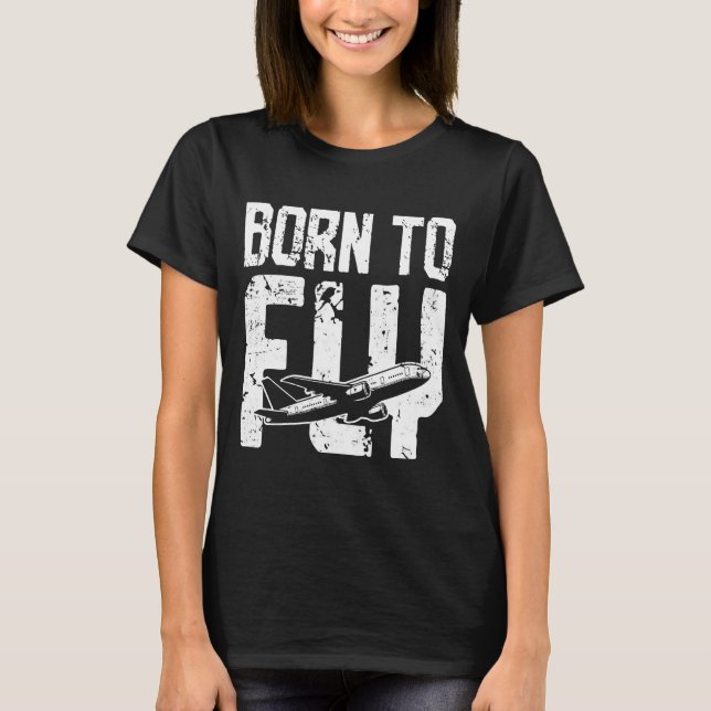 Camiseta Nascer Para Voar Avião (Frente)