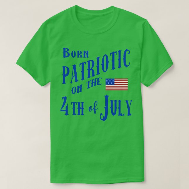 CAMISETA NASCER PATRIÓTICO NO DIA 4 DE JULHO (Frente do Design)