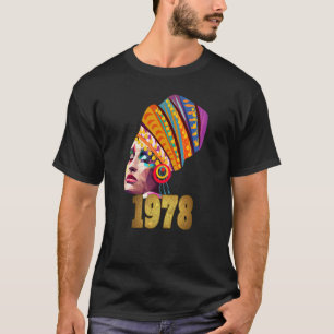 Camiseta Nascer Rainha Negra Em 1978 Menina Negra Feliz Bi