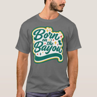 Camiseta Nascer retrô da arte Bayou Word Louisi