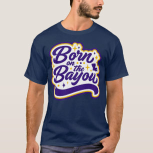 Camiseta Nascer retrô da arte Bayou Word Louisi