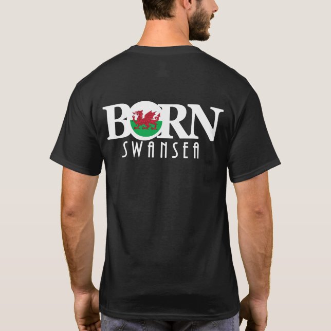 Camiseta NASCER Swansea Wales (impressão posterior) (Verso)