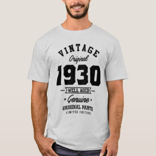 Camiseta Nascer Vintage 1930 em 1930 Presente de Aniversári